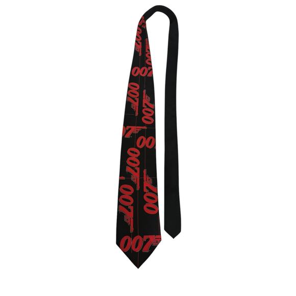 RARE James Bond Tie Black With A Red 007 & Gun Design 1995 Eon Productions USA - Picture 2 of 7